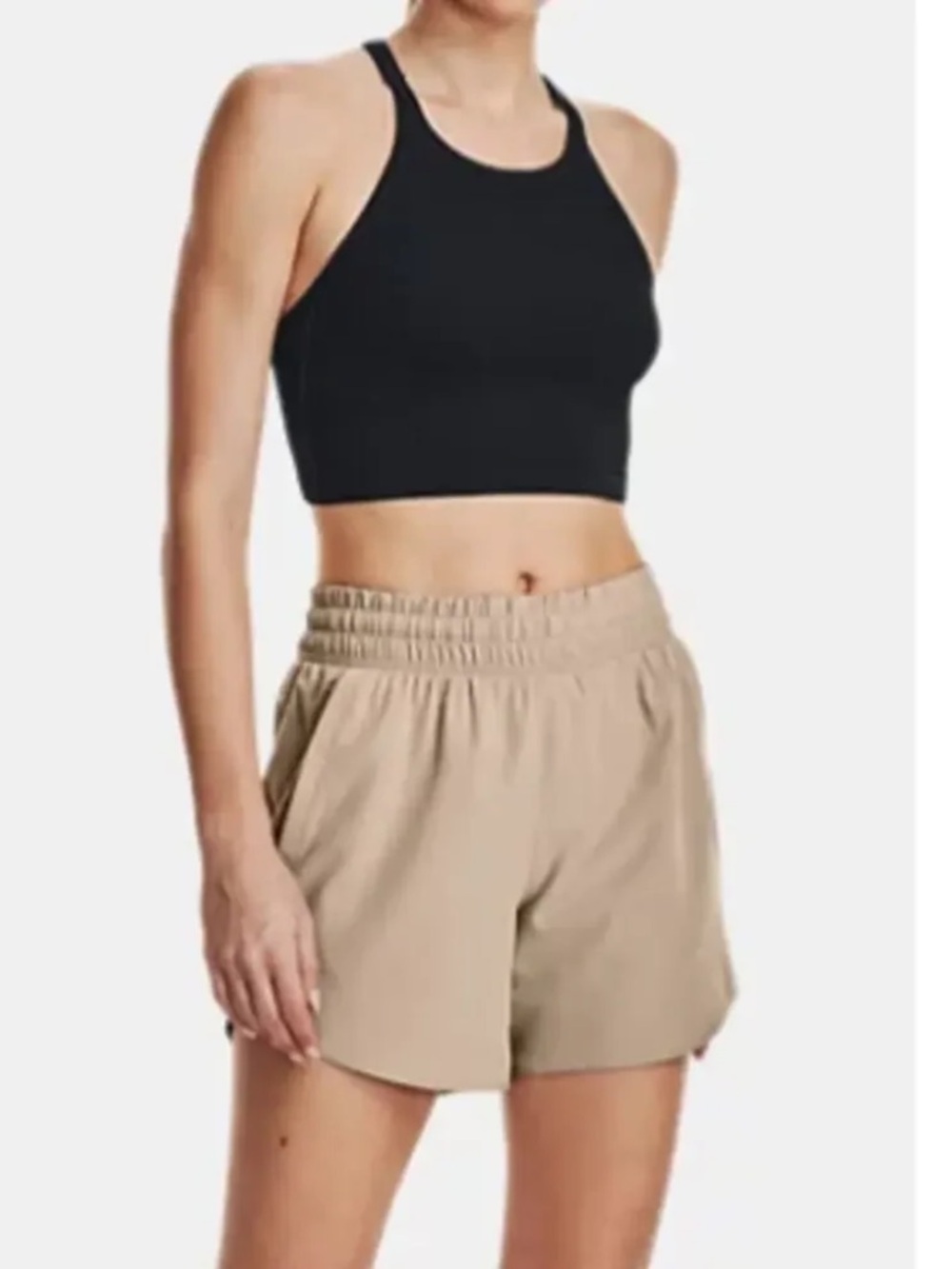 Under Armour 5" Flex Woven Pocket High Rise Short Sahara Tan